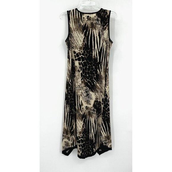 SOFT SURROUNDINGS midi tank dress sleeveless animal print knit jersey casual XS - Picture 5 of 7